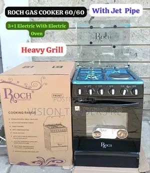Roch 60*60cm 3g+1hp Standing Cooker Jet Valve Electric Oven