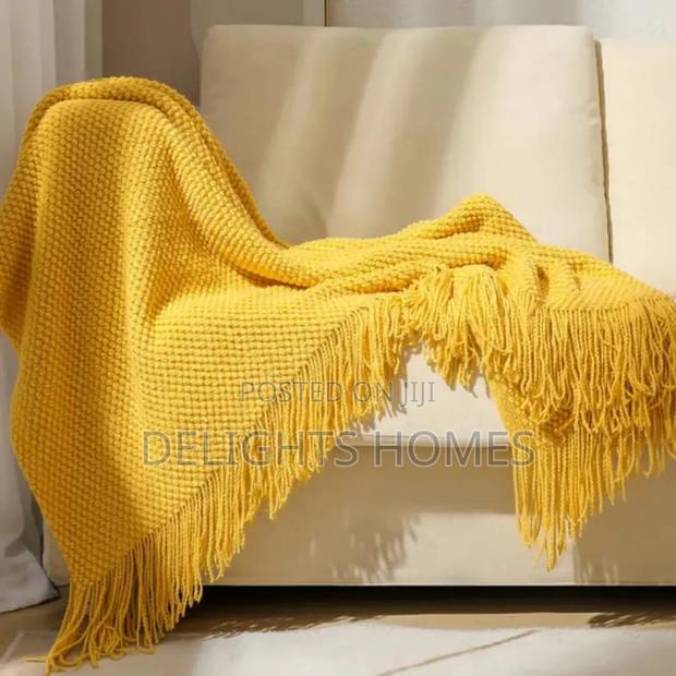 Knitted Tassel Throw Blankets-Sk