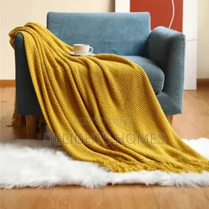 Knitted Tassel Throw Blankets-Sk