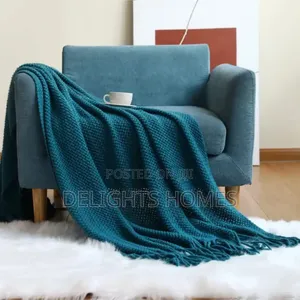 Knitted Tassel Throw Blankets-Sk