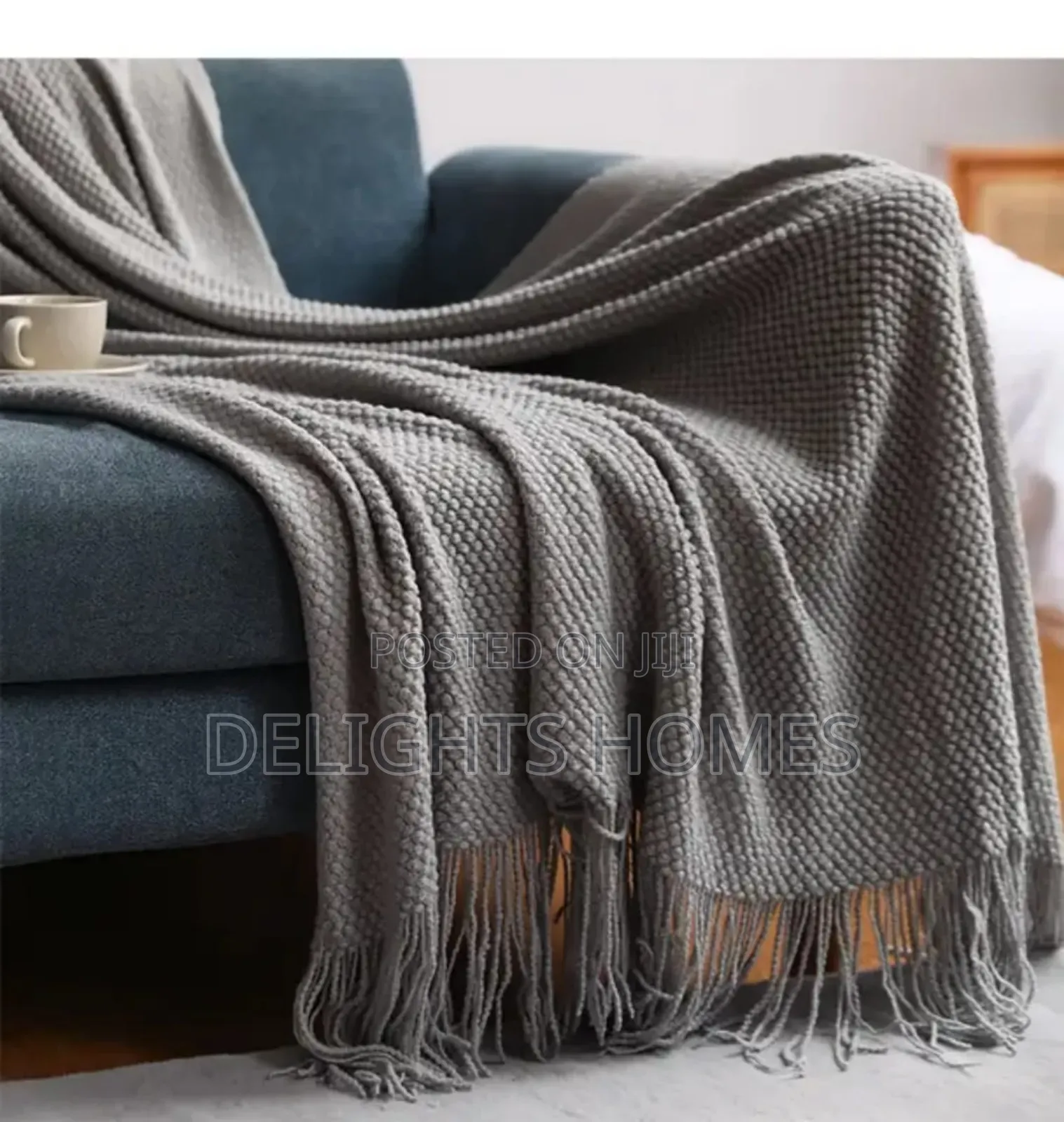 Knitted Tassel Throw Blankets-Sk