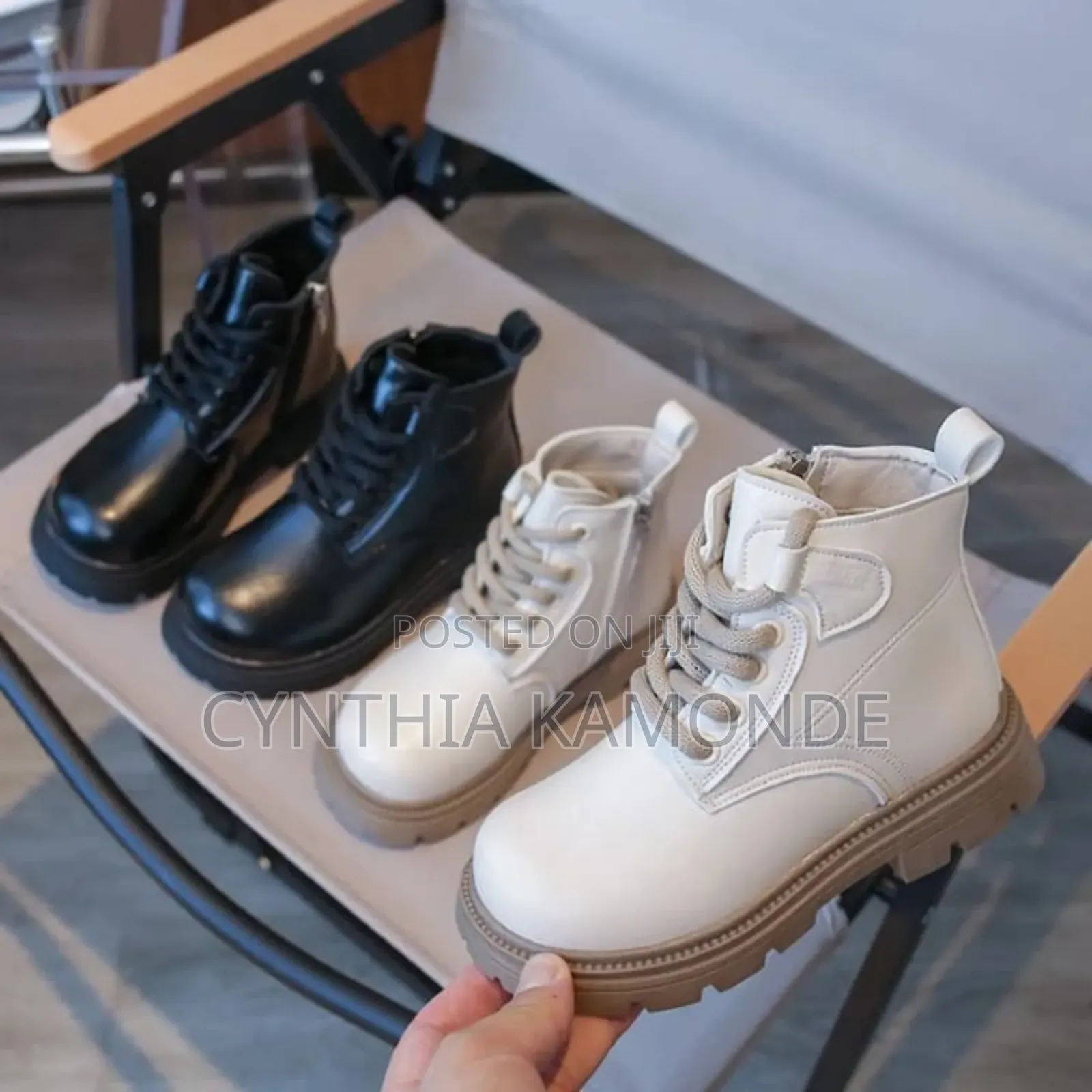 Shades: Black and Cream Kids Boots