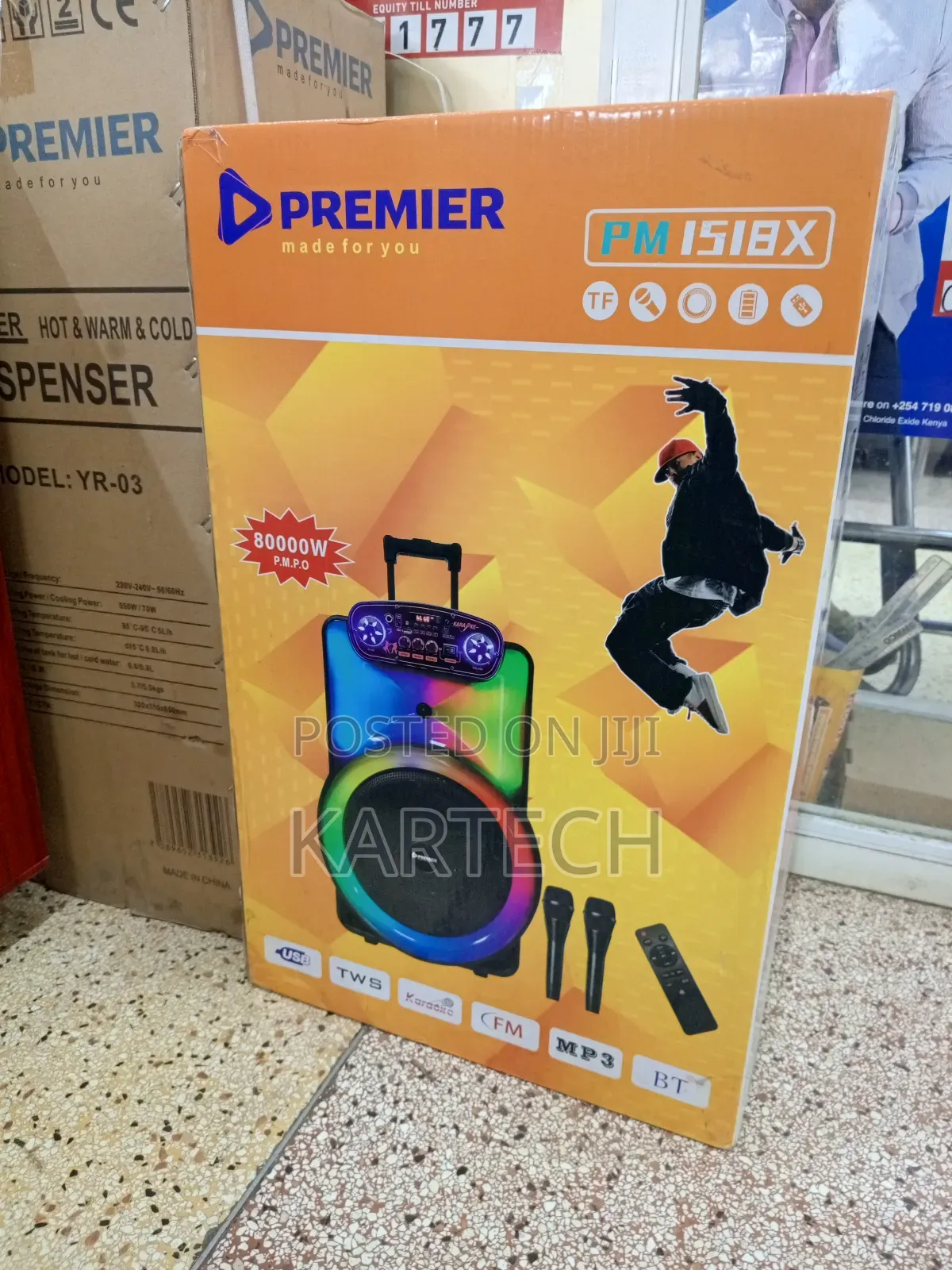 Premier Pm1518x Rechargeable Trolley Speaker System With 2 Microphones