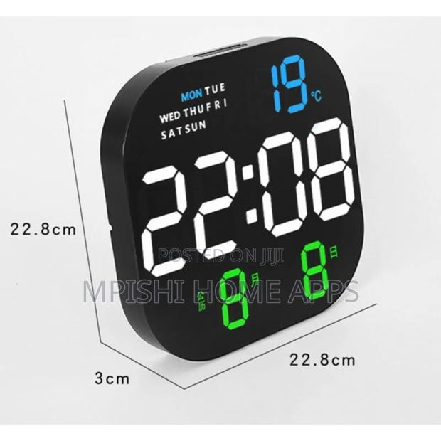 Square Digital Wall Clock 23cm × 23cm - thumbnail 4