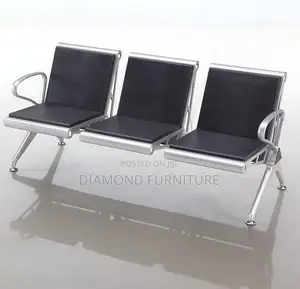 Office Furniture; Durable {3-Seater Padded} Office Waiting Chair Bench