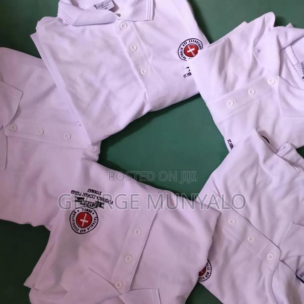 Short Sleeve Printed Collared Polo Shirts - main view