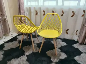 Modern Yellow Lattice-Back Chair