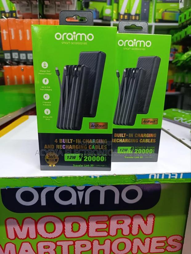 Oraimo Traveller Link 20 20000mah With Four Built-in Cabless - main view