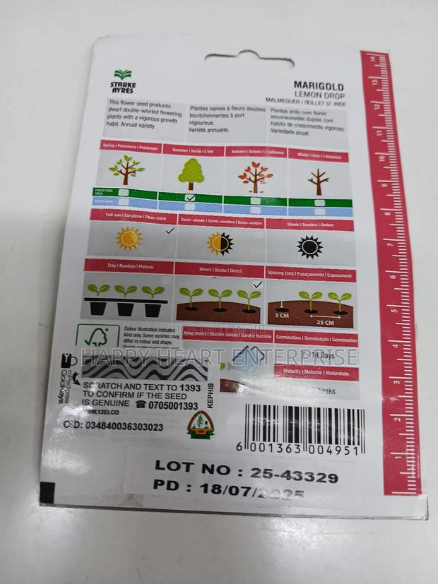 Marigold Lemon Drop Flower Seeds 1g - thumbnail 4