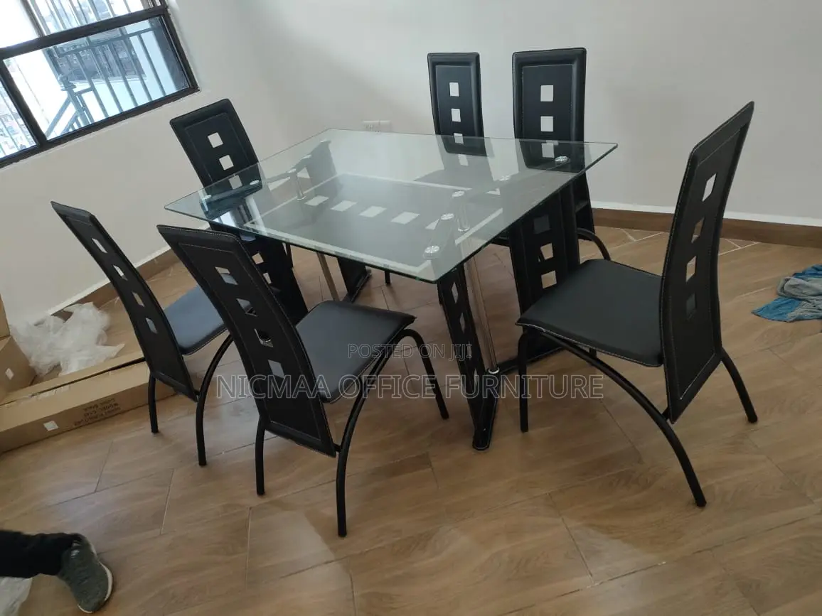 Modern 6-Seater Glass Dining Set