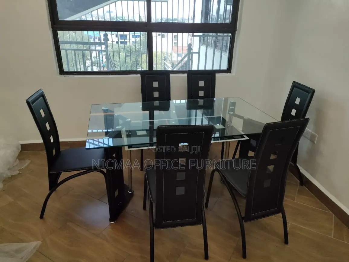Modern 6-Seater Glass Dining Set