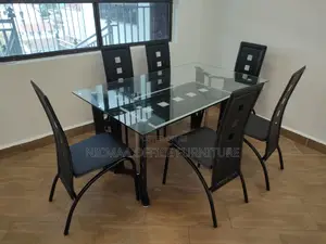 Modern 6-Seater Glass Dining Set