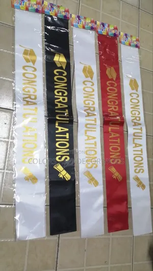 Red, Black and White Congratulations Sashe