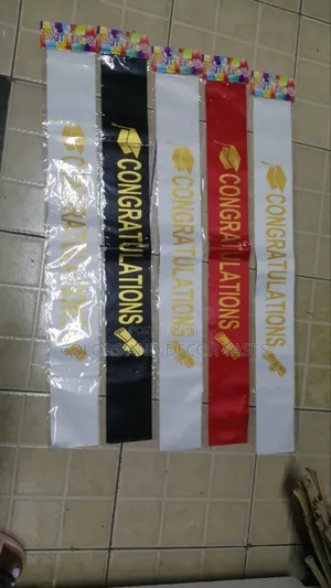 Red, Black and White Congratulations Sashe