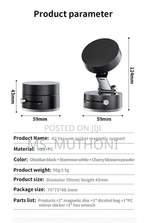Vacuum Suction Retractable Magnetic Phone Holder