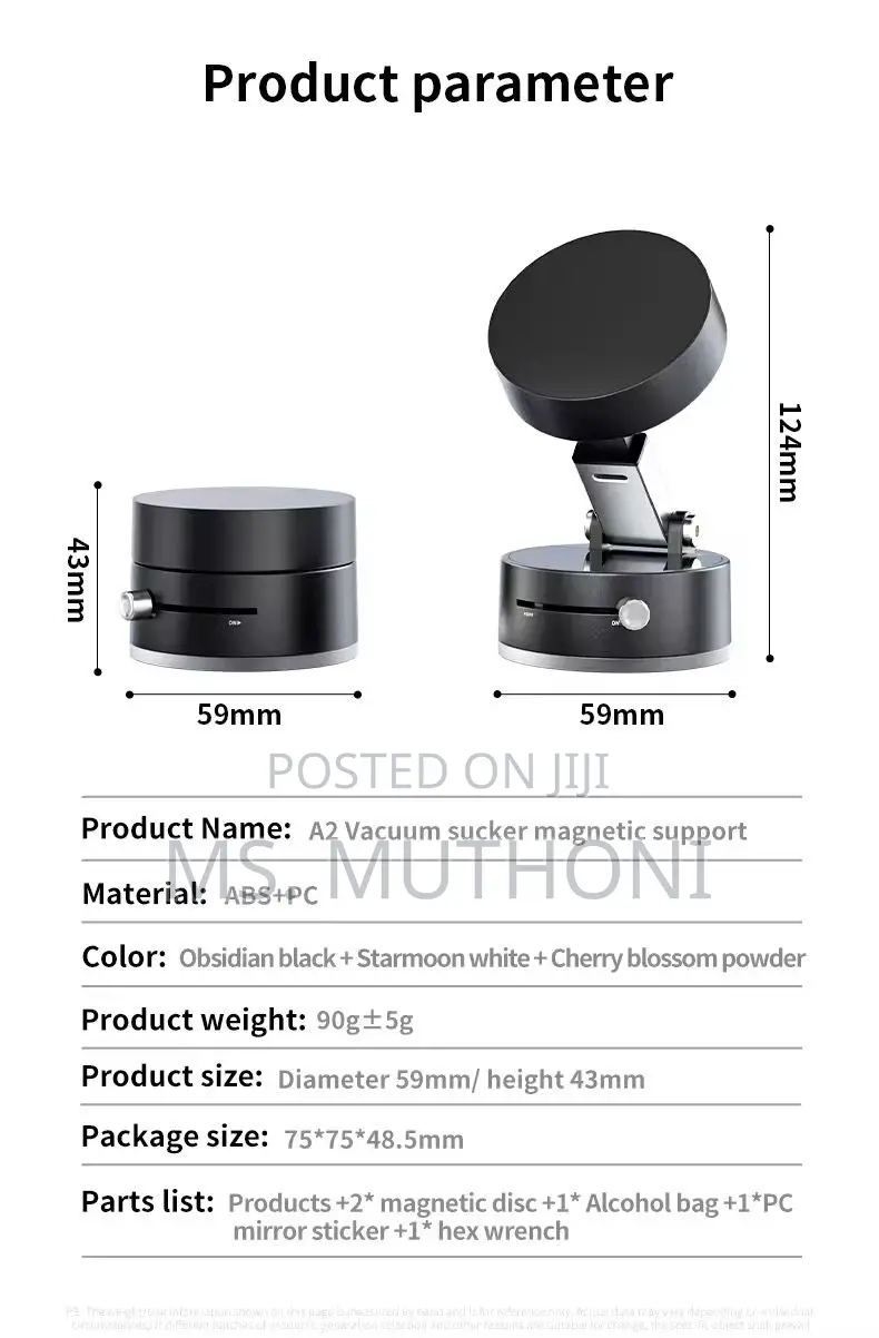 Vacuum Suction Retractable Magnetic Phone Holder