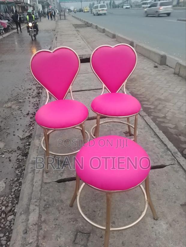 Pink Love Seats With a Stool - main view