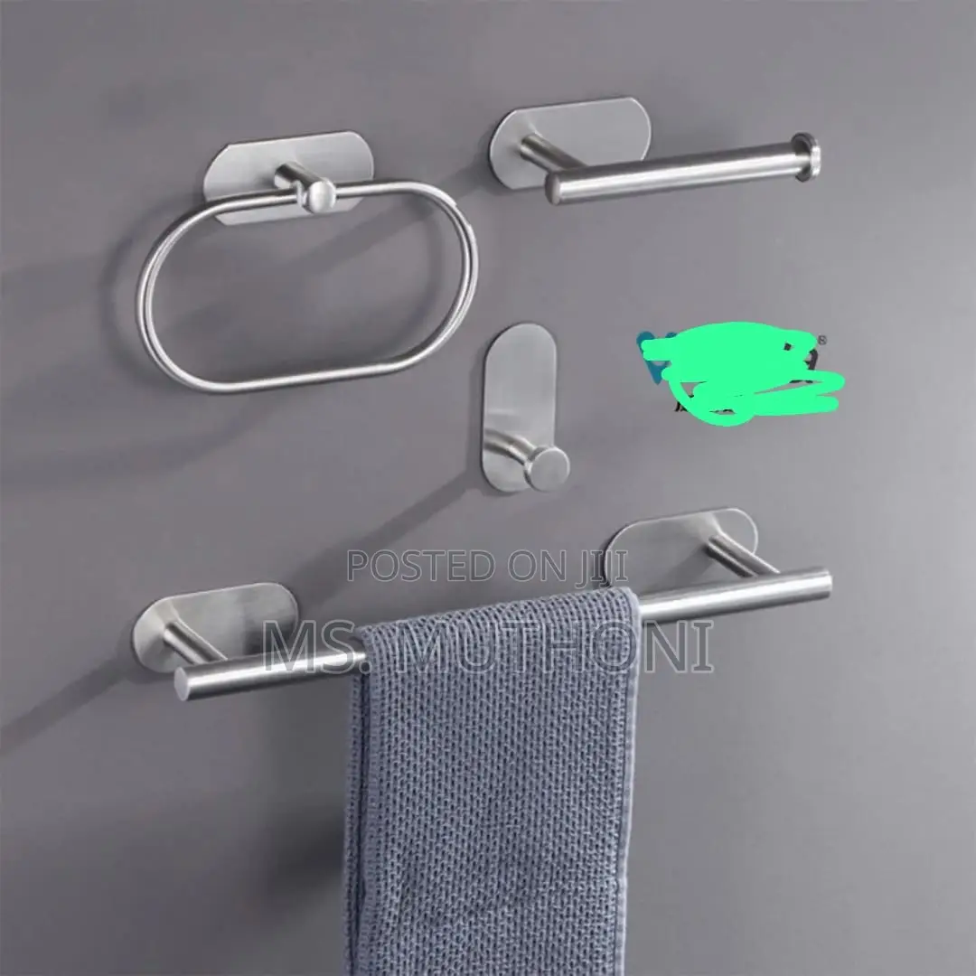 4pcs/Set Bathroom Stainless Steel Towel Ring