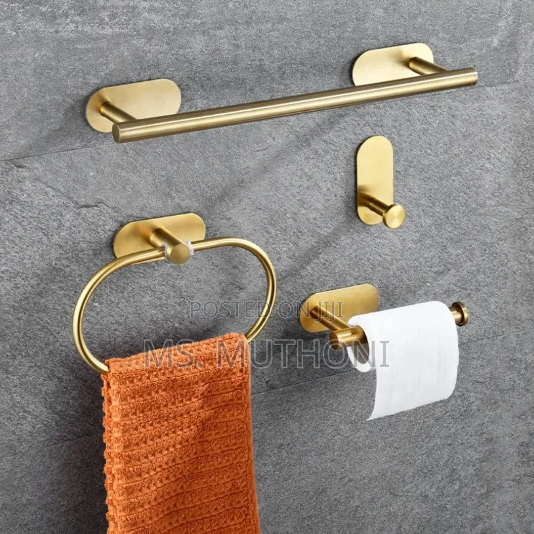 4pcs/Set Bathroom Stainless Steel Towel Ring