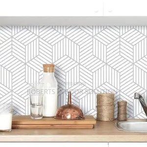 Silver White Modern Elegant Self Adhesive Wallpapers