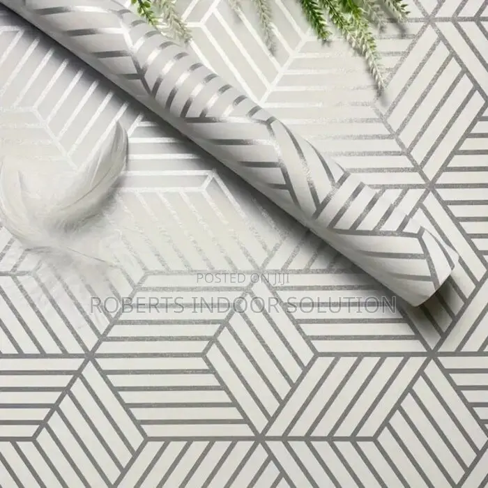 Silver White Modern Elegant Self Adhesive Wallpapers