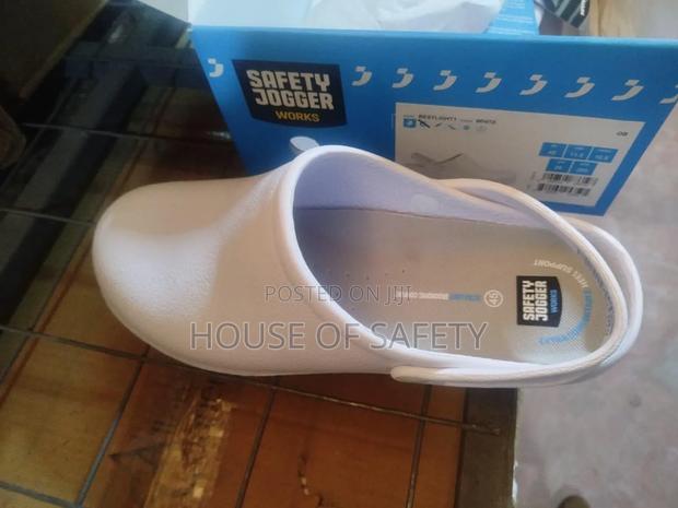 White Safety Crocs - main view