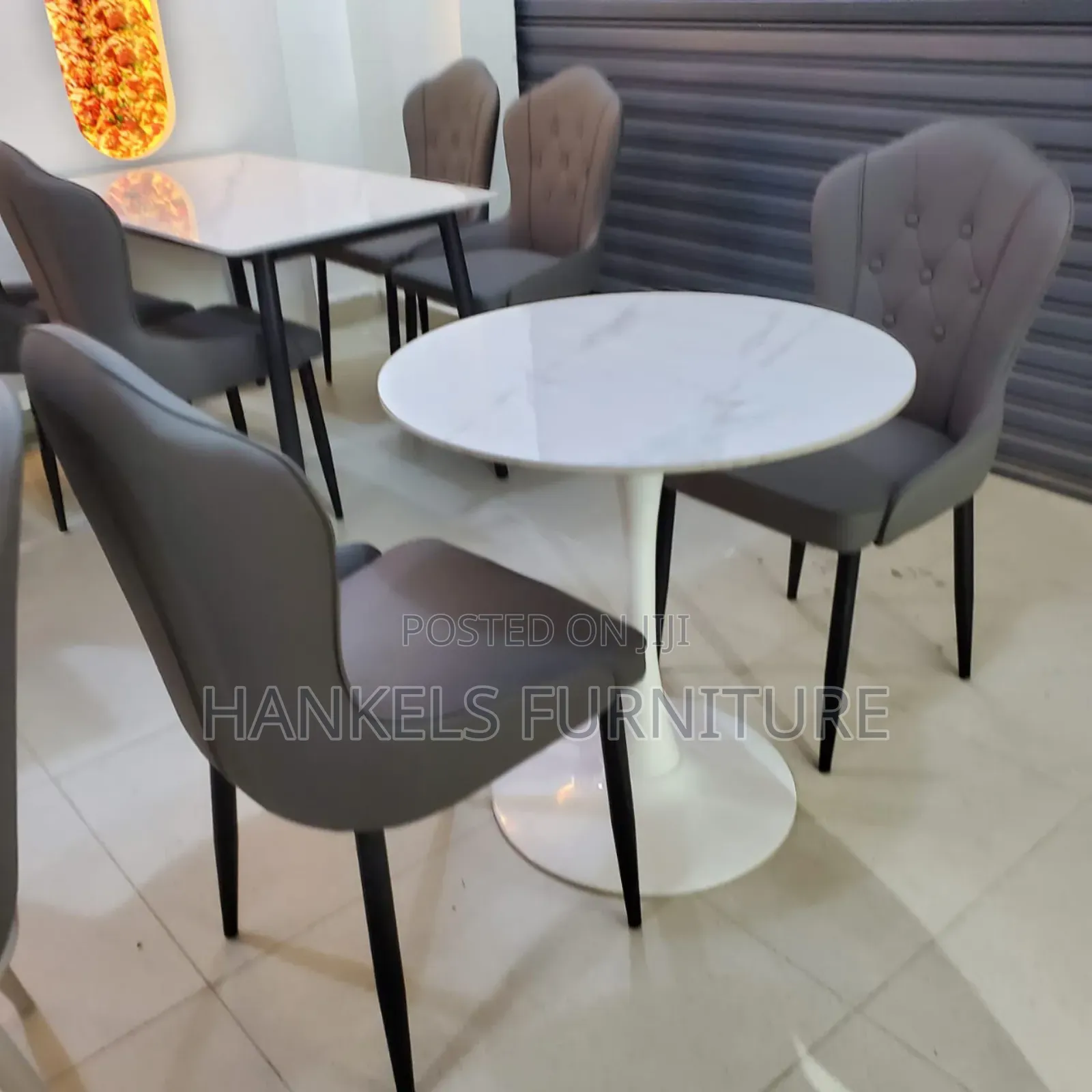 Round Marble Top 2 Seater Dining Set