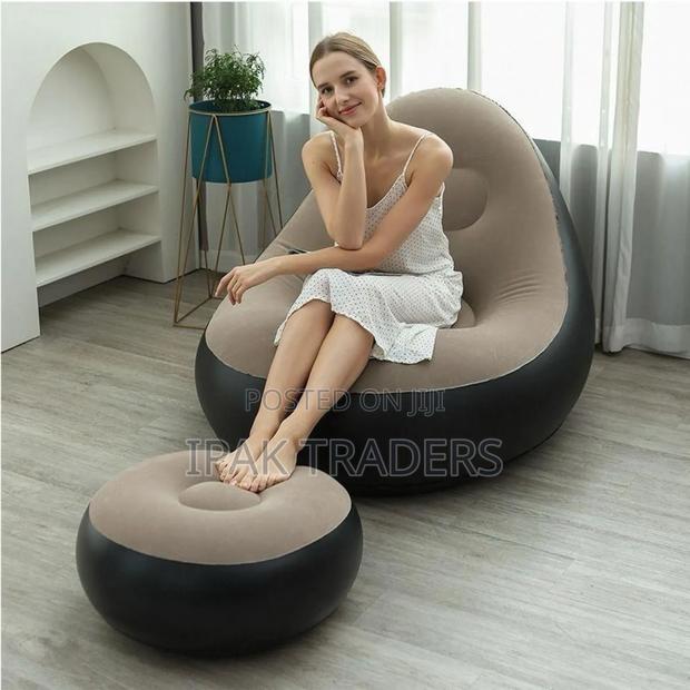 Inflatable Lazy Sofa With Foot Step - Comes With Free Pump