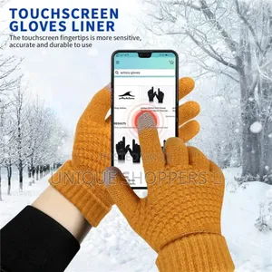 Touch Screen Gloves Stretch Classical Knit Mittens Wool Full Finger