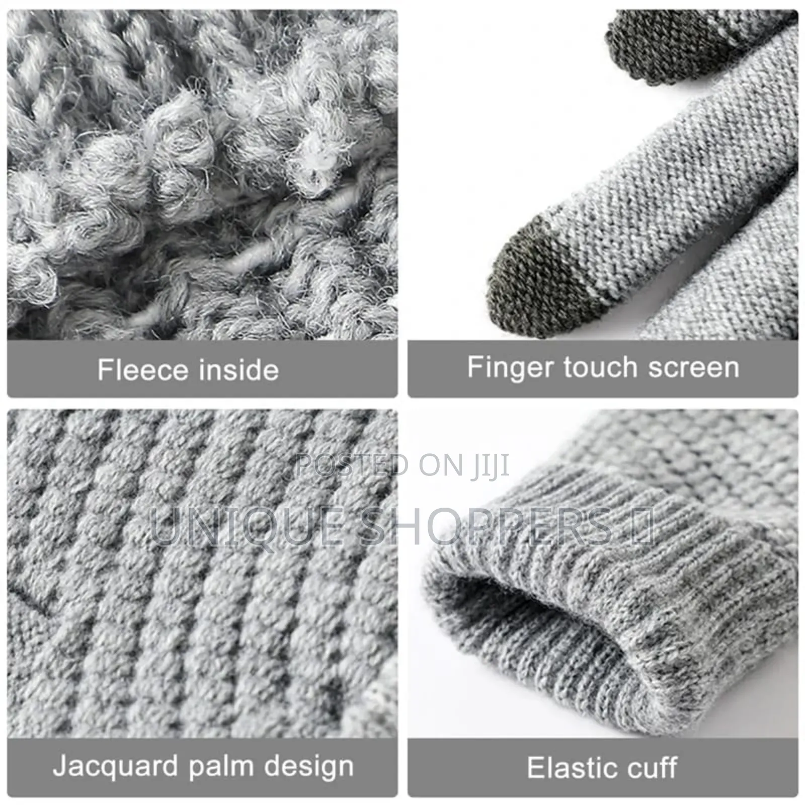 Touch Screen Gloves Stretch Classical Knit Mittens Wool Full Finger