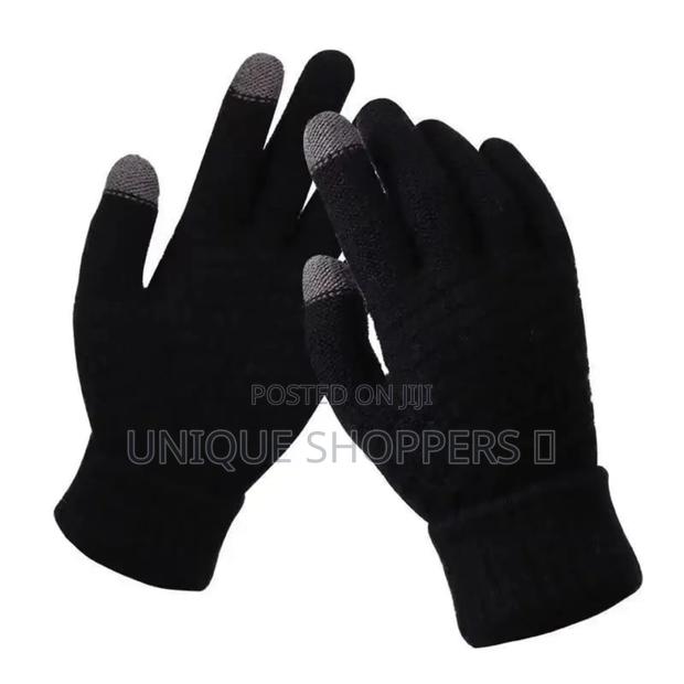 Touch Screen Gloves Stretch Classical Knit Mittens Wool Full Finger - thumbnail 6