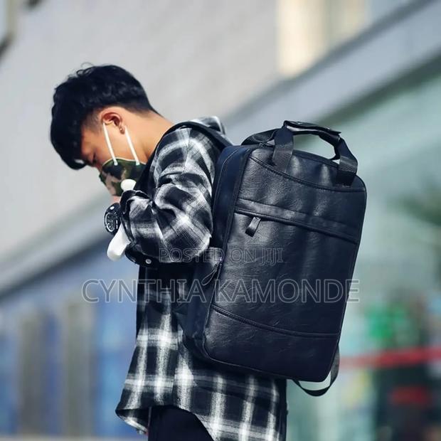 Shades: Dark Brown, Brown and Black Unisex Backpack - thumbnail 3