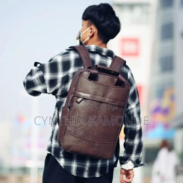 Shades: Dark Brown, Brown and Black Unisex Backpack - thumbnail 4