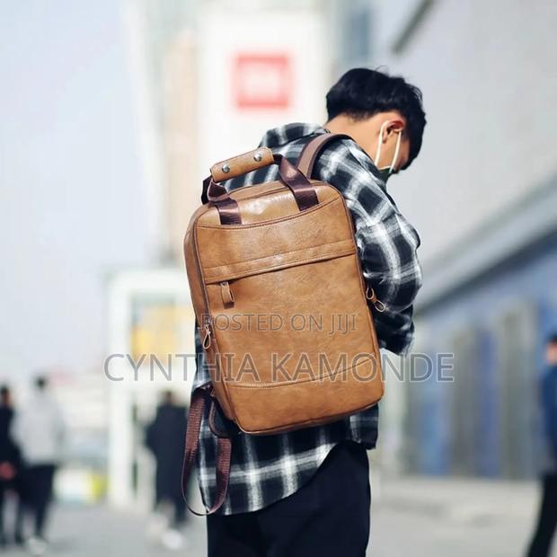 Shades: Dark Brown, Brown and Black Unisex Backpack - thumbnail 5