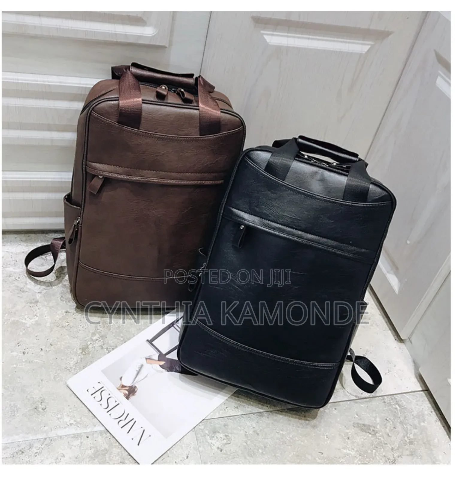 Shades: Dark Brown, Brown and Black Unisex Backpack