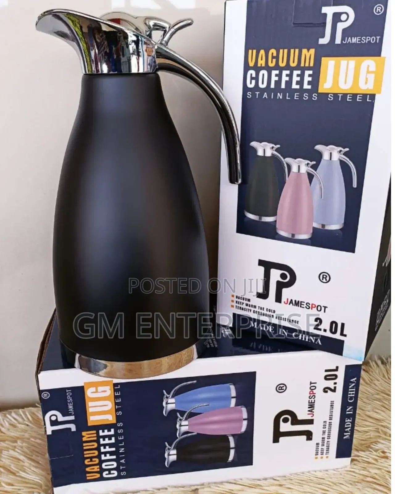 Black 2.0 Litres Jp Flask