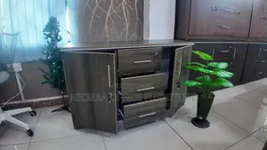 3 Drawers + 2 Lockable Doors Wooden Credenza