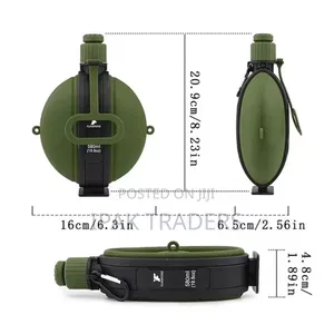 Foldable Silicone Water Bottle With Compass - Retractable 580ml