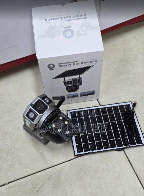 4g Dual Lens Solar Simcard Wireless Solar Powered 4mp PTZ CCTV Camera