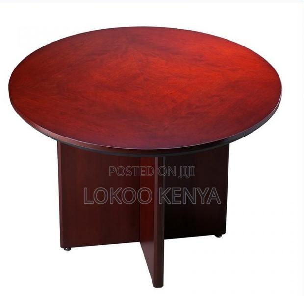 Office Table : Wooden Round Board Meeting Table - thumbnail 2