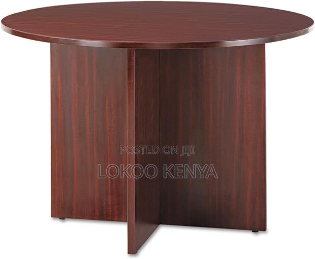 Office Table : Wooden Round Board Meeting Table - thumbnail 3