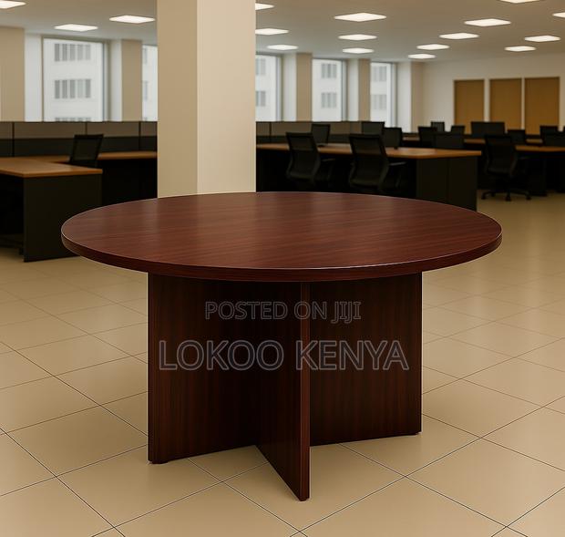 Office Table : Wooden Round Board Meeting Table - thumbnail 5