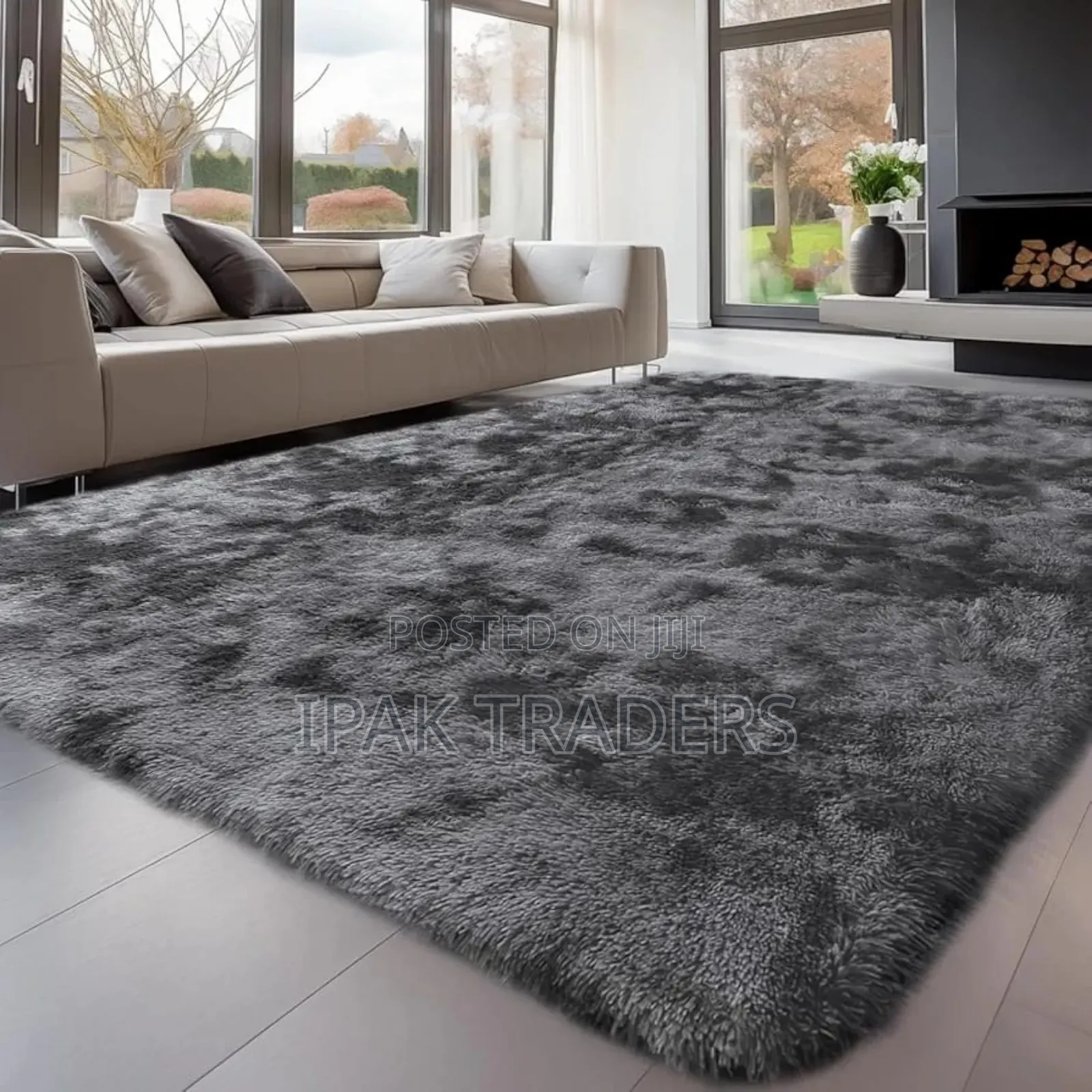 Fluffy Plain and Patched Carpet Size 7*10