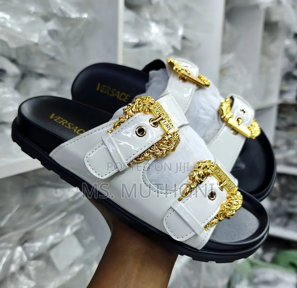 Versace Baroque Jeans Couture Sliders Size 36-42