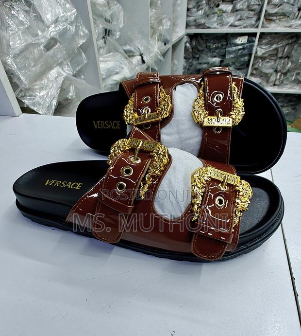 Versace Baroque Jeans Couture Sliders Size 36-42 - thumbnail 3