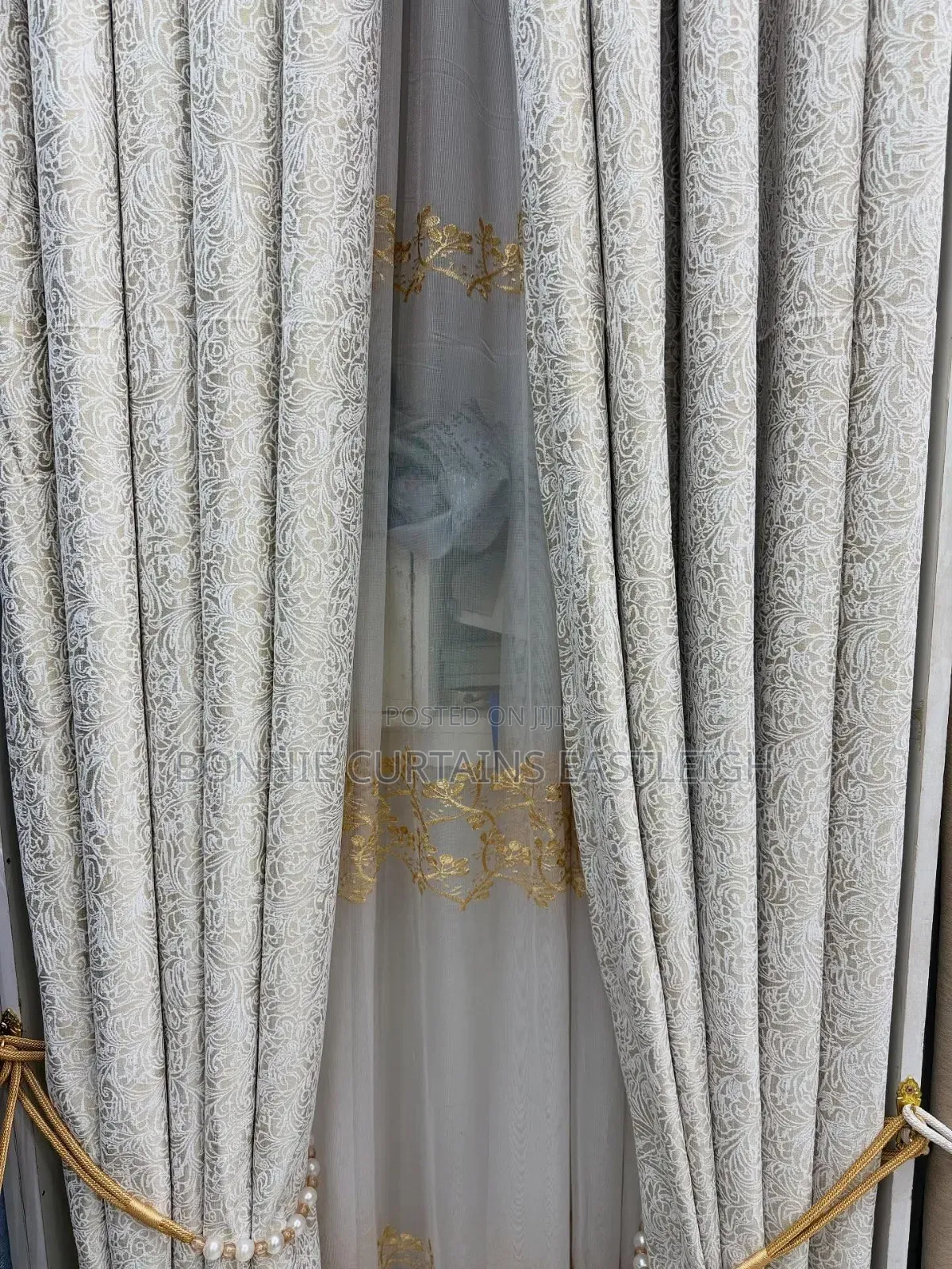 Off White With Gold Curtains