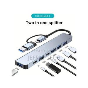 7 in 1 Usb 3.0 Hub, Type-C Splitter, Adapter, Dual Head Docking Statio - thumbnail 2