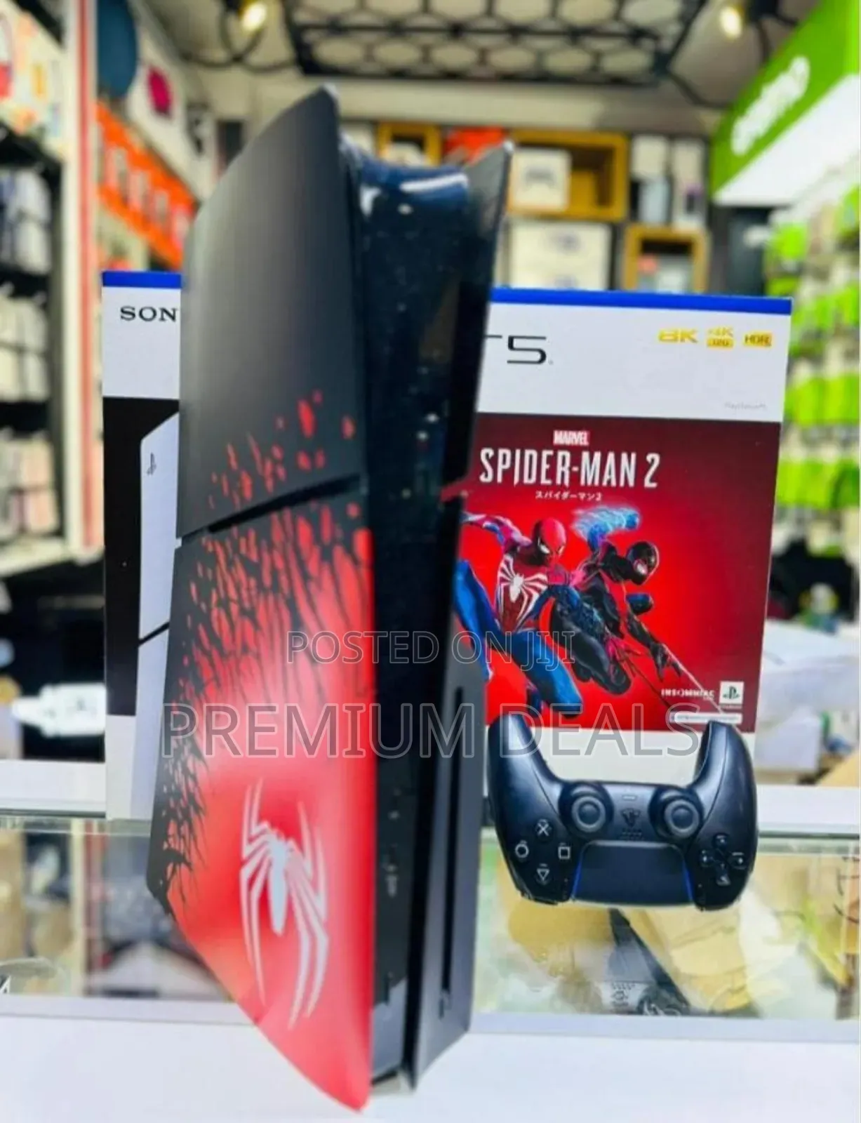 Spiderman 2 Ps5 Slim With Two Controllers.