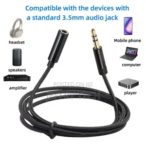 3.5mm Male to Female Audio Extension Cord for Phones Tablets M Players
