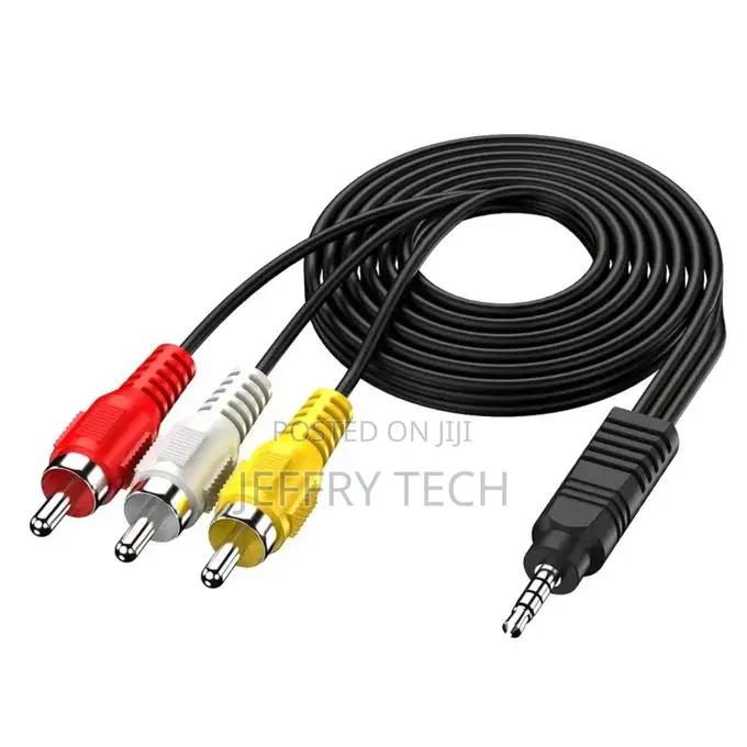 3.5 Mm to 3rca Av Audio Video Aux Cable for Smartphones,Mp3, Tablets